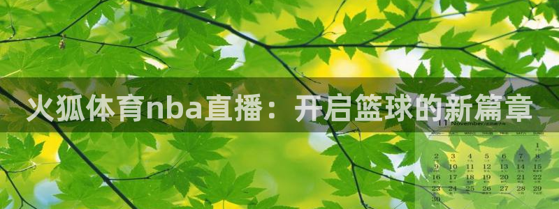 火狐体育nba直播：开启篮球的新篇章
